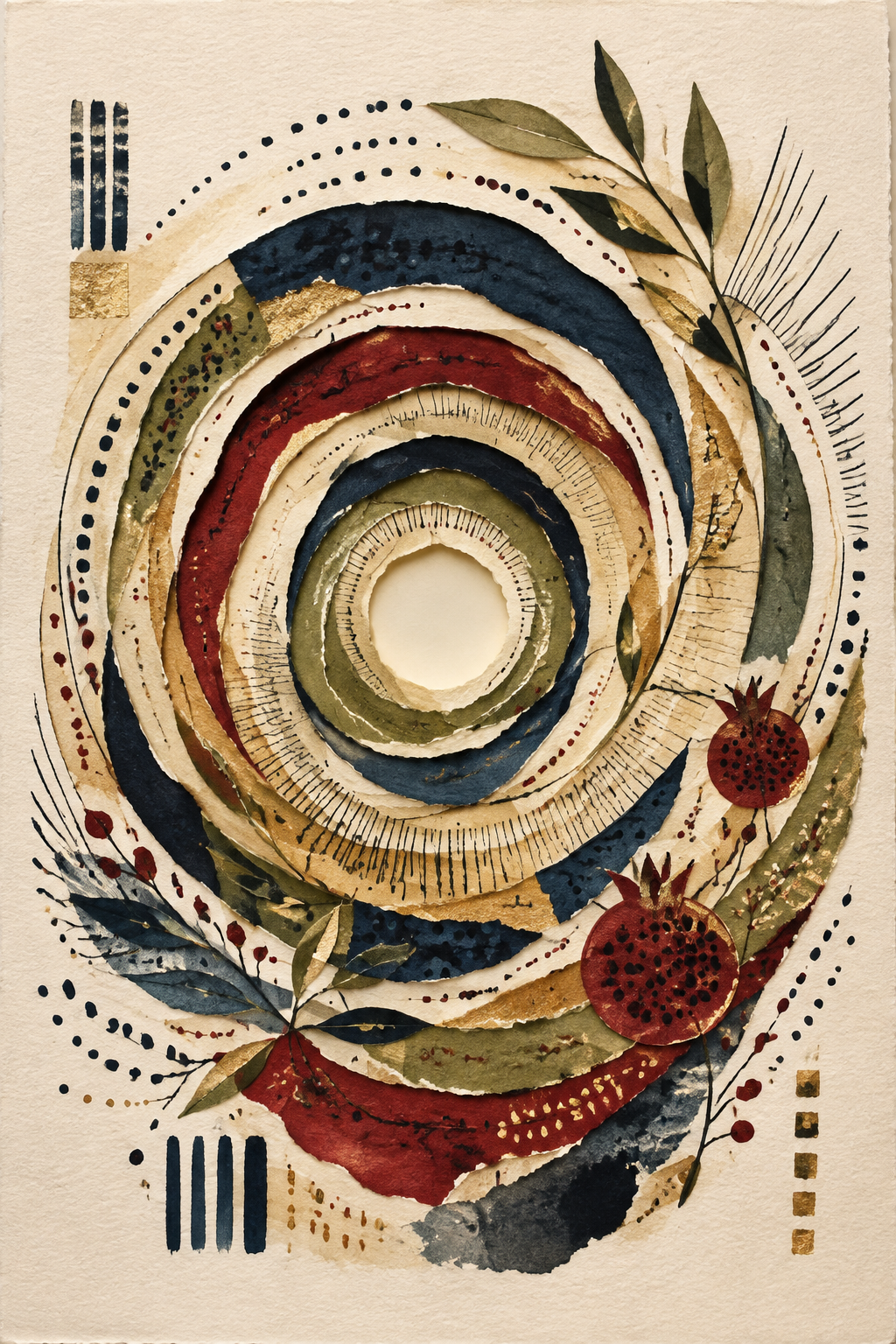 AI concept paper collage inspired by Shema and wholehearted listening